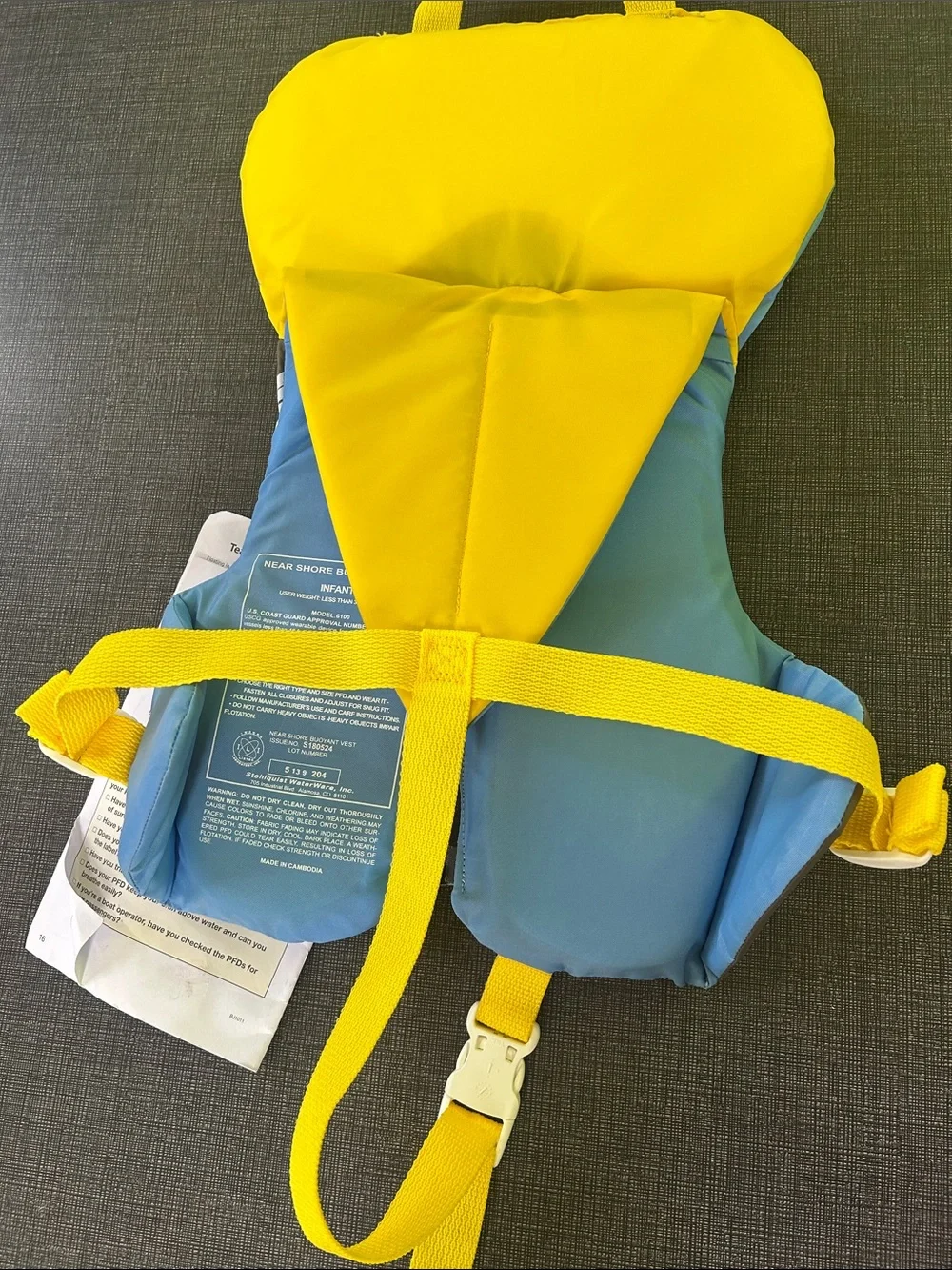 New Infant Life Jacket - Yellow & Blue Kids under 30 pounds, US Divers